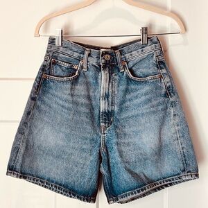 Agolde Blue Jean High Waisted Shorts Size 25